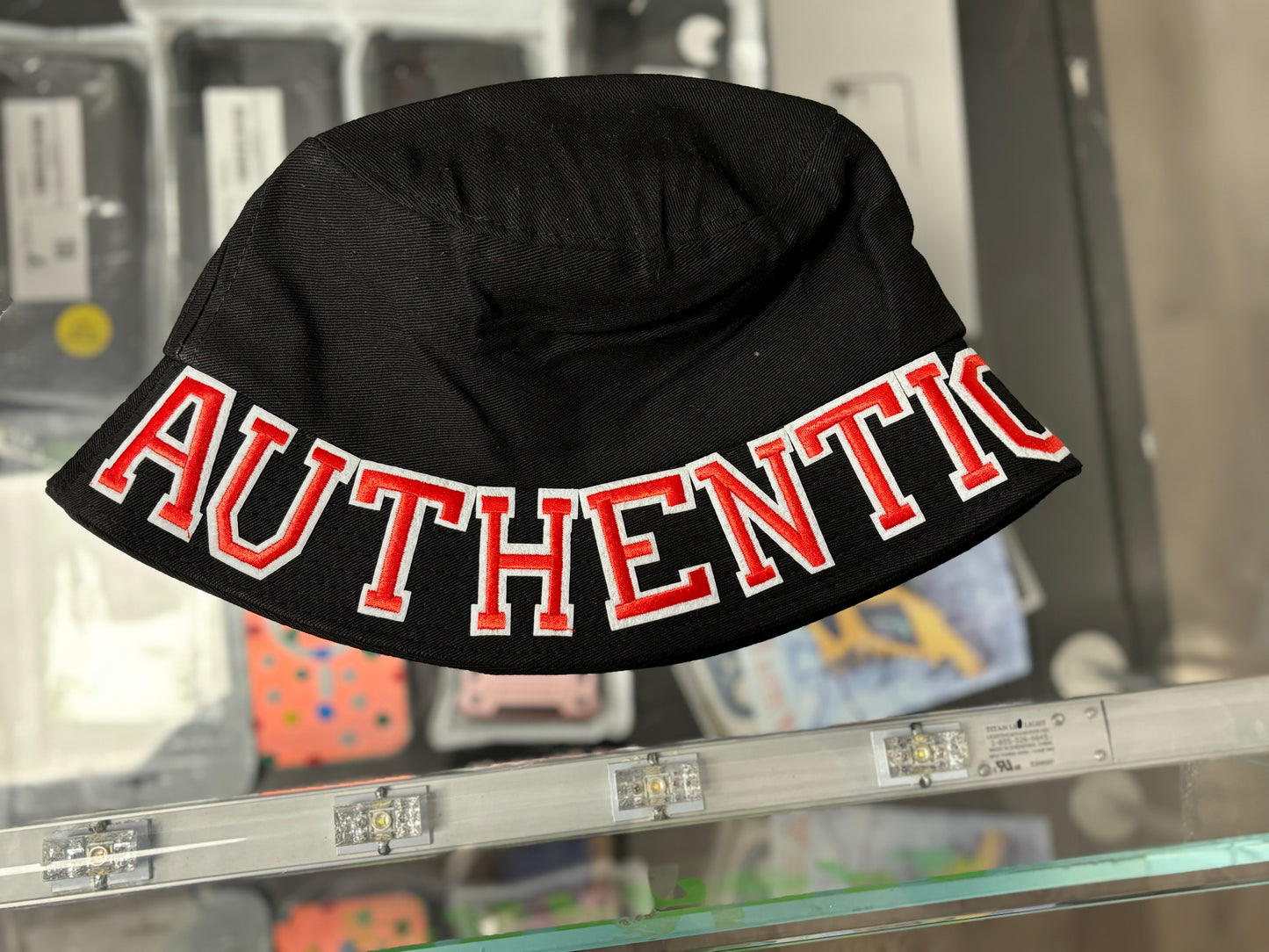 Black and Red Authentic Bucket Hat