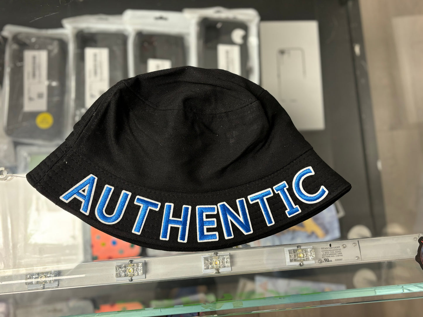 Black and Royal Blue Authentic Bucket Hat