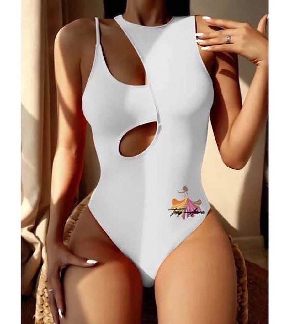 White Full Piece SwimSuit