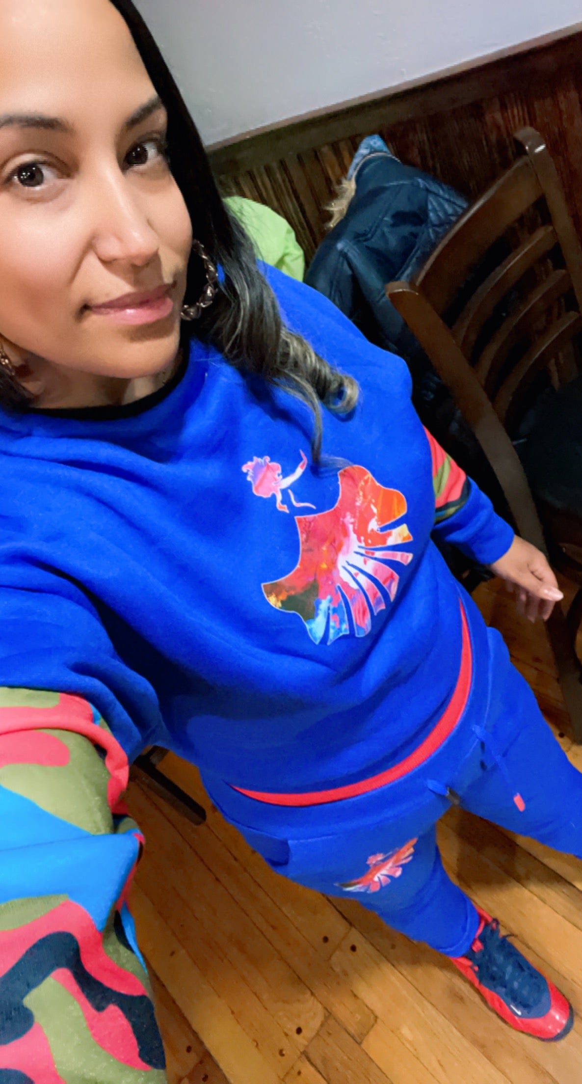 Royal Blue and Red SweatSuit Set